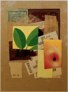 Senza titolo (Con pezzo di mela e foglie verdi) da Kurt Schwitters