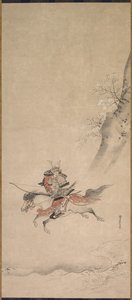 Un samurai a cavallo da Kusumi Morikage