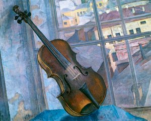 Natura morta con violino, 1918 da Kuz
