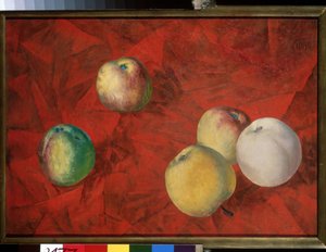 Mele su sfondo rosso da Kuzma Sergeevich Petrov Vodkin