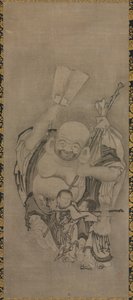 Hotei con Immortali Taoisti: Hotei, c. 1575-1600 da Kyūseki Tomonobu