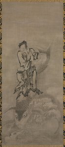 Hotei con immortali taoisti da Kyūseki Tomonobu