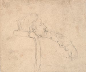 Uomo addormentato su un divano. Mezza figura da Laurits Andersen Ring