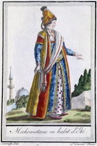 Musulmana in abito estivo - in "Encyclopédie des voyages" di J. Grasset St Sauveur, ed. Deroy, Parigi