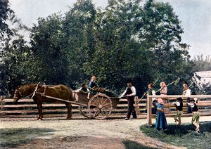Contadini alla fine del raccolto, Svezia, c1890