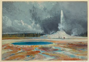 Stampa, Castle Geyser, Bacino superiore dei geyser, Parco Nazionale di Yellowstone da L. Prang and Company