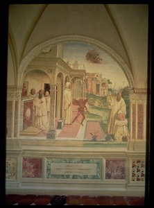 La flagellazione di San Benedetto, dalla Vita di San Benedetto da L. Signorelli