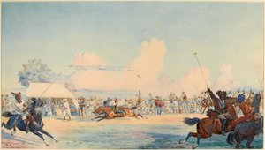 Competizione di tent-pegging del 10° Bengal Lancers da Lady  Butler