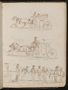 Studi di "un conducente di cab londinese", "un conducente di cittadina - Genova", e "una stazione di cittadina genovese", datato "26 giugno 1861" da Lady Butler