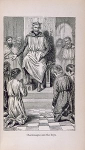 Carlo Magno (742-814) e i ragazzi, illustrazione da 