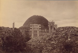 Vista generale di Sanchi Tope, distretto di Bhopal da Lala Deen Dayal