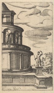 Vista parziale di un edificio [Sepulchrum Adriani] dalla serie 