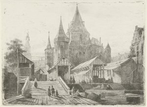 Veduta del Nieuwmarkt ad Amsterdam