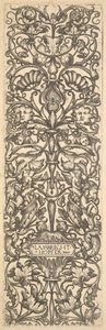 Candelabro con putti su capre al centro da Lambrecht Hopfer