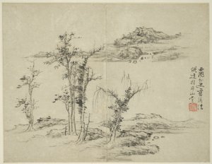 Paesaggio nello Stile dei Maestri Antichi: dopo Ni Zan (1301-1374) da Lan Ying