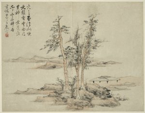 Paesaggio nello stile dei maestri antichi: dopo Ni Zan (1301-1374), Cao Zhibo (1272-1355) da Lan Ying