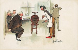 Scena in un negozio di barbiere