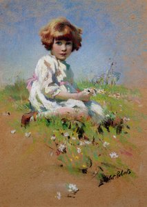 Marjorie - una Ragazza che Raccoglie Margherite