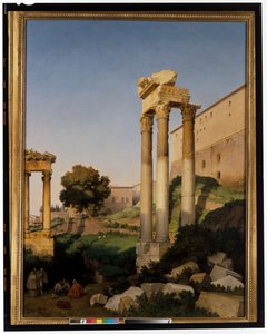 Veduta del Foro Romano con i templi di Vespasiano e Saturno da Lancelot Théodore Turpin de Crissé de Crissé