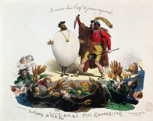 Hernani Sublime, un piatto romantico, caricatura di Hernani di Victor Hugo (1802-85) c.1830