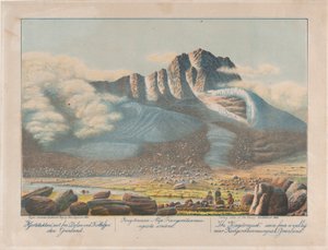 Il Kingitorssuak visto da una valle vicino a Kangerdluarssunguak, Groenlandia, 1863 da Lars Møller