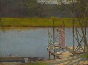 Donna accanto a una barca, c.1875-85 da Laszlo Mednyanszky