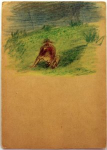 Senza titolo (Uomo seduto sul prato) da Laszlo Moholy Nagy
