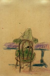 Senza titolo (Ragazza seduta al tavolo, vista da dietro)
