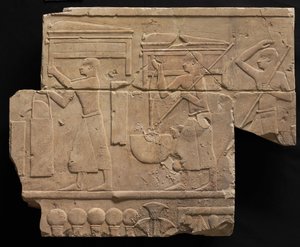 Uomini che portano attrezzature per tombe, 667-647 a.C. da Late Period Egyptian