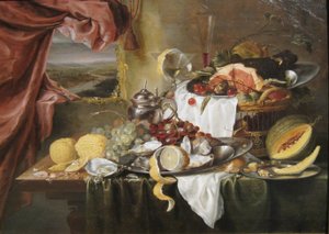 Natura morta con vista immaginaria