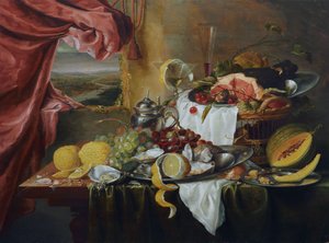 Natura morta con vista immaginaria