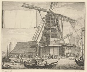 Incendio nel mulino a olio De Zeug vicino a Wormer, 1699