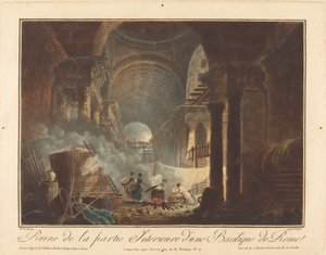 Rovina della parte interna di una basilica di Roma