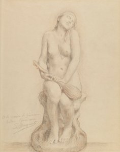 Figura nuda con mandolino da Laurent Honore Marqueste