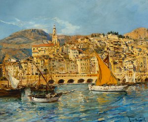 Porto di Mentone da Laurent Lucien Gsell