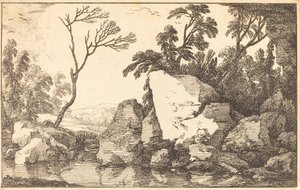 Uno stagno roccioso da Laurent de la Hyre