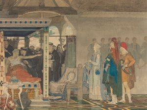 Fredegonda al letto di morte di Praetextatus da Lawrence Alma Tadema