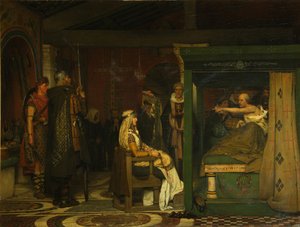 Fredegonda visita il Vescovo Prætextatus sul letto di morte, 1864 da Lawrence Alma Tadema