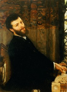 Ritratto del cantante George Henschel che suona il pianoforte di Alma-Tadema, Townshend House, 1879 da Lawrence Alma Tadema