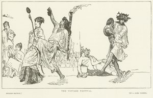 Il Festival della Vendemmia (incisione) da Lawrence Alma Tadema