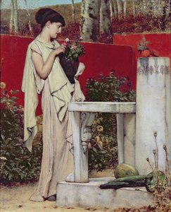 Donna con un vaso di fiori da Lawrence Alma Tadema