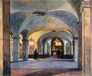 La cappella di Santa Fede, nella cripta (litografia a colori)