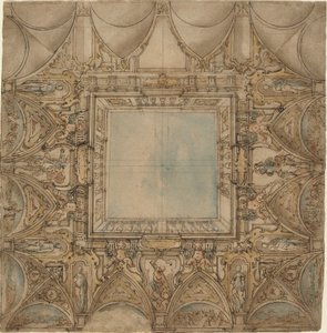 Decorazione del soffitto con paesaggi e battaglie