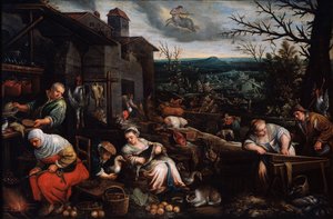 Novembre dalla serie Le Stagioni, fine 16° o inizio 17° secolo da Leandro Bassano