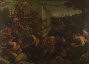 La Torre di Babele, ca. 1600 da Leandro Bassano