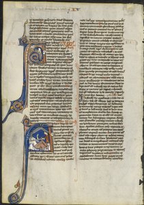 Foglio da una Bibbia latina: Iniziale A e Iniziale A: Giuditta che decapita Oloferne, c. 1230-1240 da Leber Group