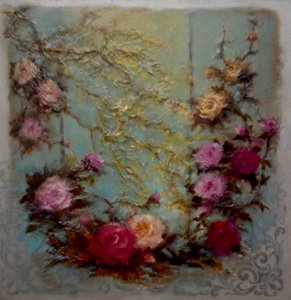 Rose antiche, 2024 (olio su tela) da Lee Campbell