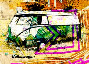 Autobus grunge colorato da Lembayung senja studio [Vintage Poster]