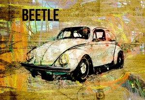 Golden Beetle Classic da Lembayung senja studio [Vintage Poster]