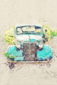 Camion retrò color verde acqua